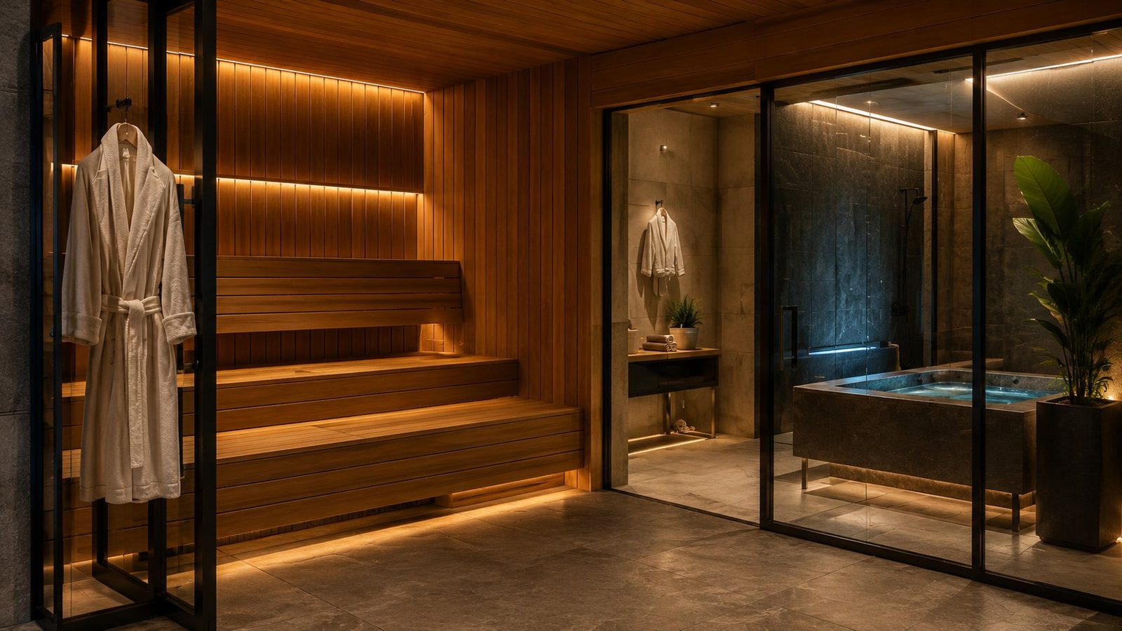 Cedar sauna in the wellness suite